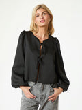 Daliska Dull Satin Blouse - Black