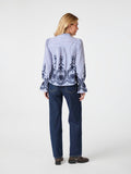 Amara Stripe Emb Blus - Blå