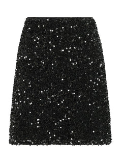 Miva Velvet Sequins Skirt - Black