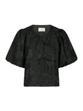 Aska Jacquard Blouse - Black