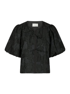 Aska Jacquard Blouse - Black