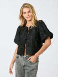Aska Jacquard Blouse - Black