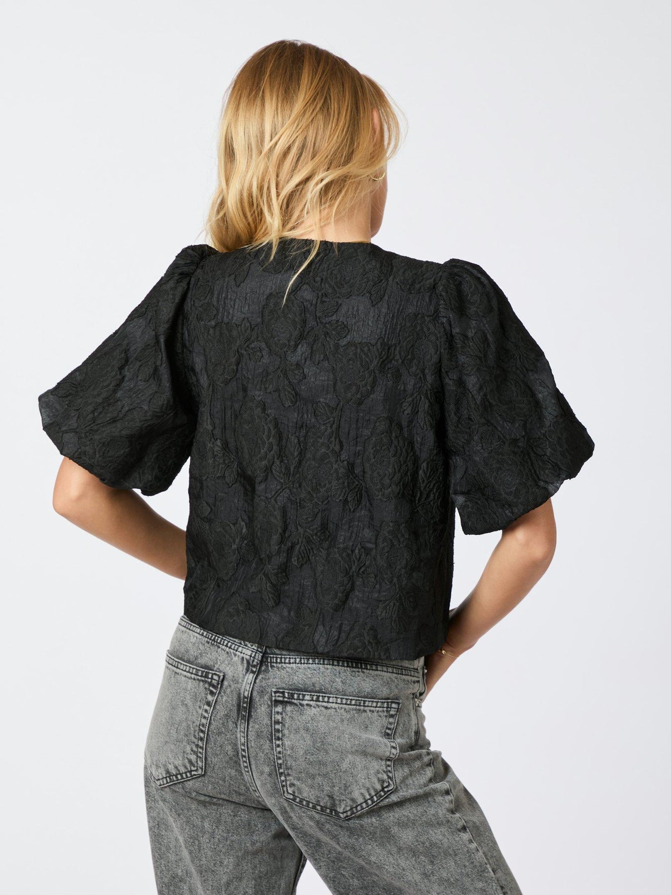 Aska Jacquard Blouse - Black