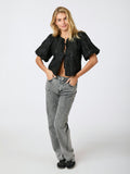 Aska Jacquard Blouse - Black