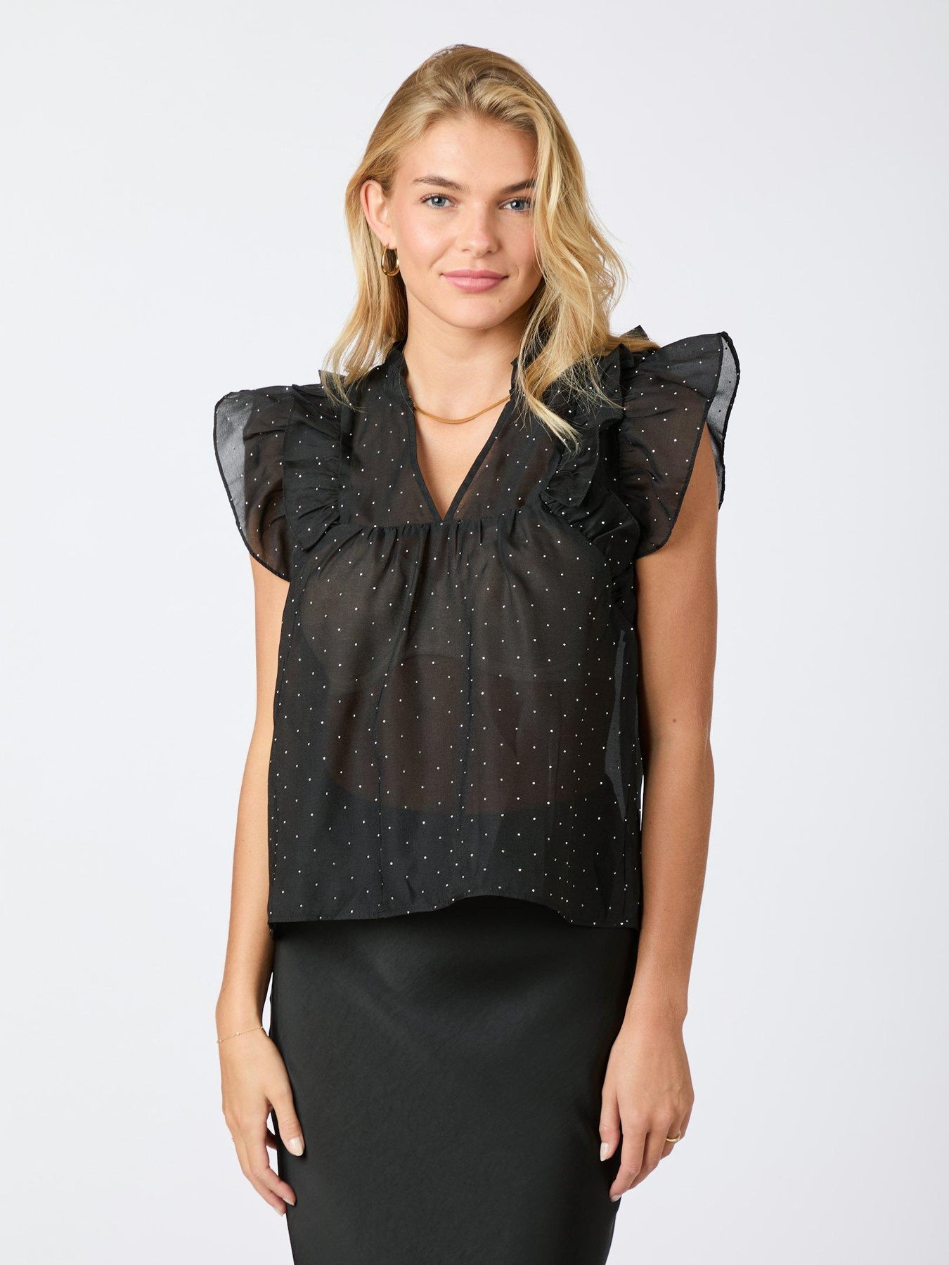 Jayla Bedazzled Top - Black