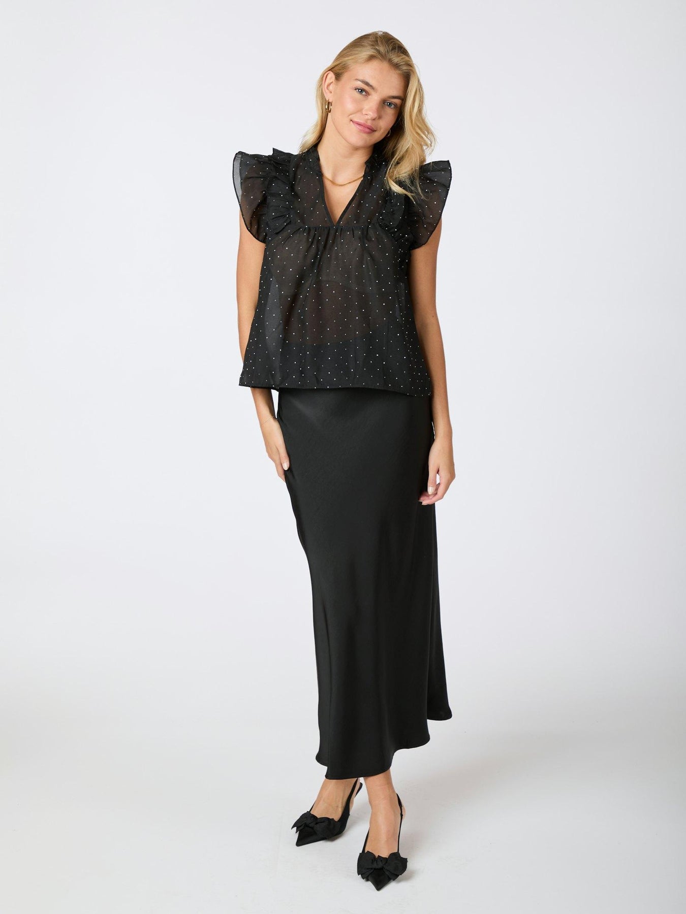 Jayla Bedazzled Top - Black