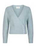 Kilua Fluffy Wrap Knit Blouse - Ljusblå