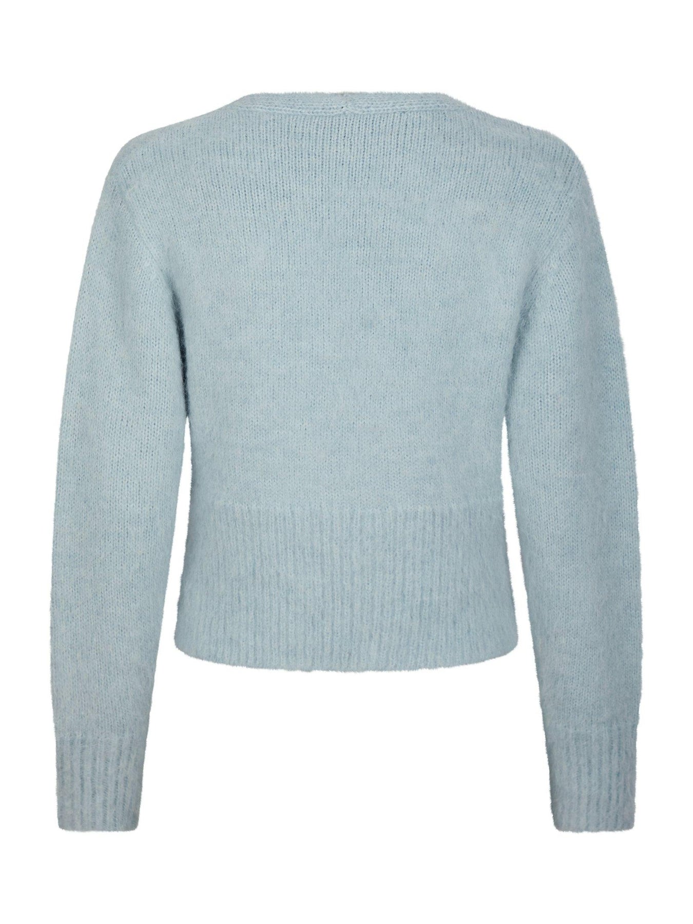 Kilua Fluffy Wrap Knit Blouse - Ljusblå