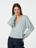 Kilua Fluffy Wrap Knit Blouse - Ljusblå