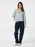 Kilua Fluffy Wrap Knit Blouse - Ljusblå