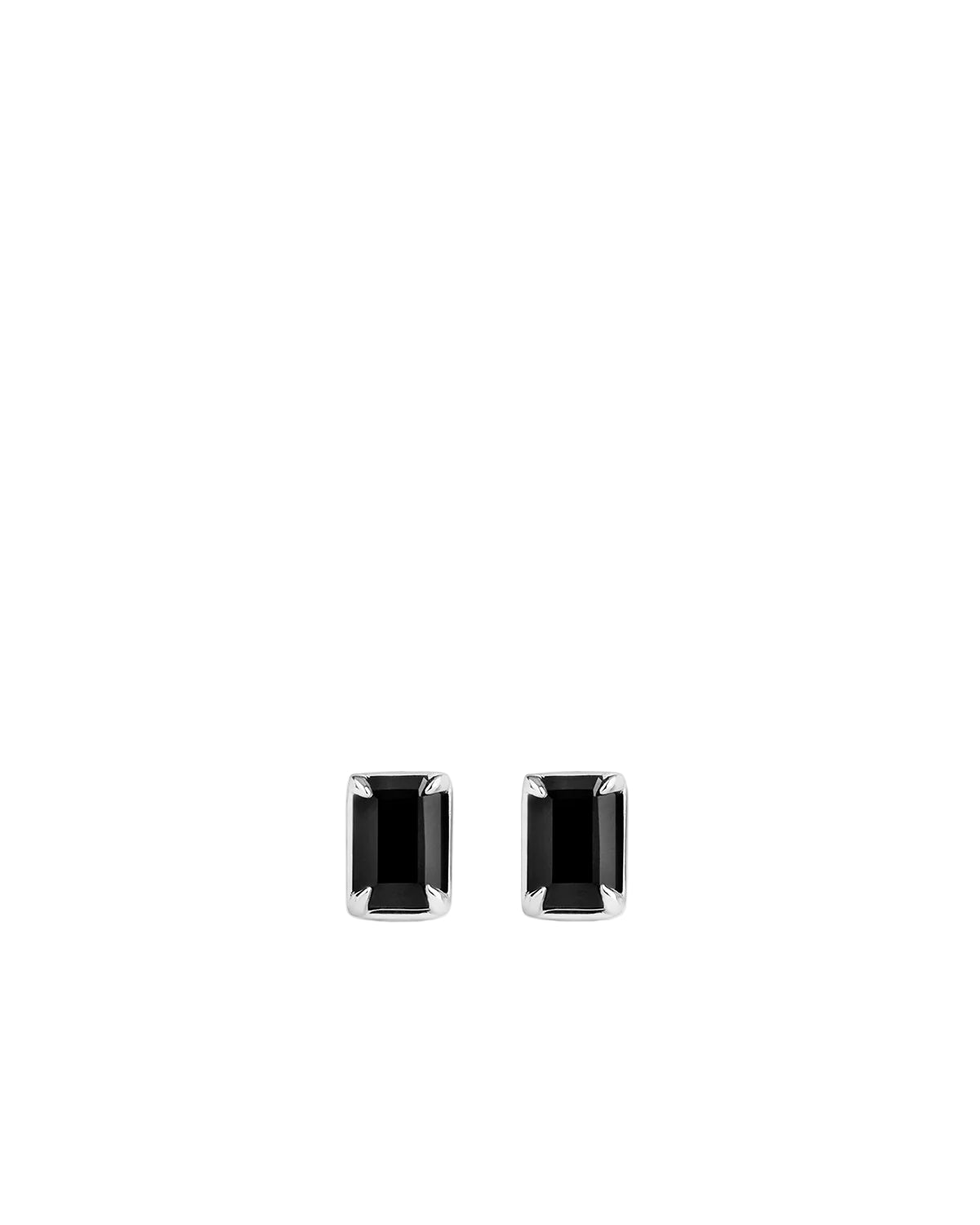 Black Studs - Silver