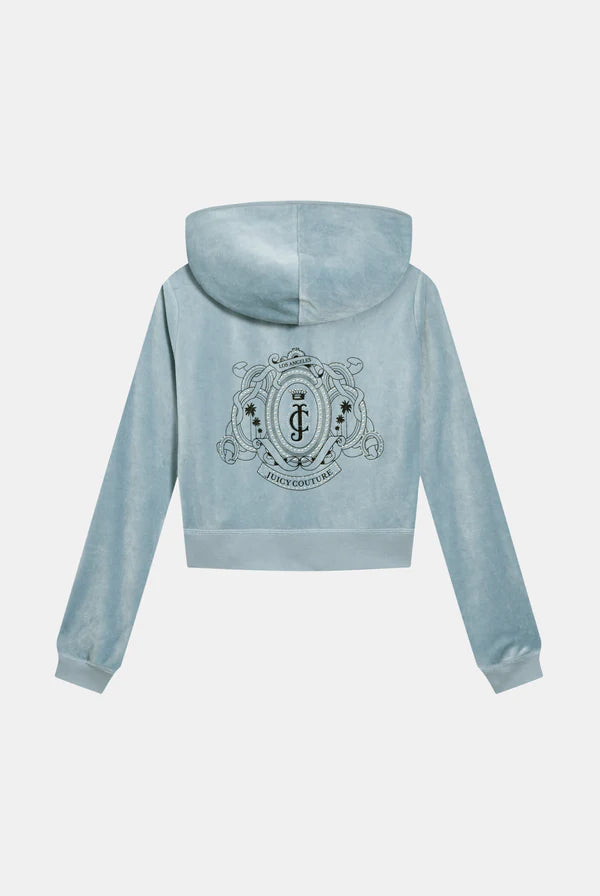 Heritage Palm Tree Crest Robyn Hoodie - Dusk Blue
