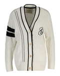 Gant Varsity Cable Cardigan - Eggshell