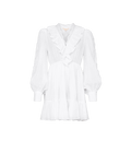 Cotton Slub V-Neck Dress - Vit