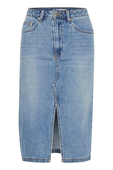 Gestuz GZlayza Pennskjol - Mid Blue Vintage Wash