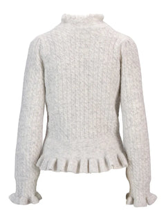 Vienna Alpaca Sweater - Light Grey Melange