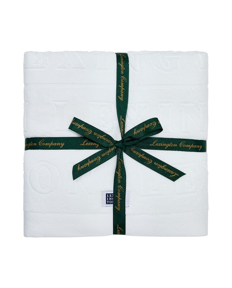 Velour Logo Towel Set 50X70/70X130 - Vit