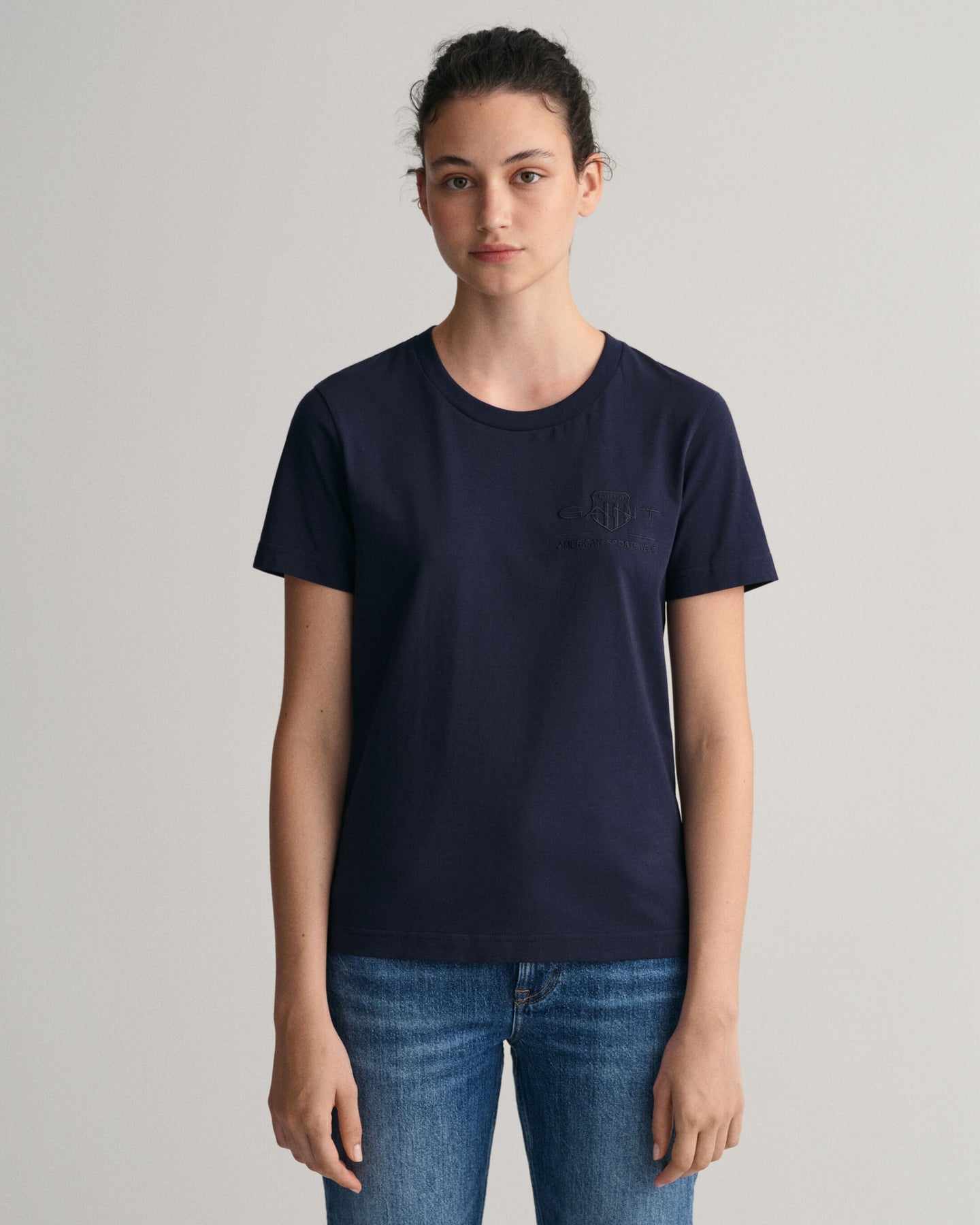 Regular Tonal Shield Ss T-Shirt - Evening Blue