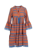 Ella Midi - Orange/Blue