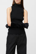 Velour Opera Gloves - Jet Black