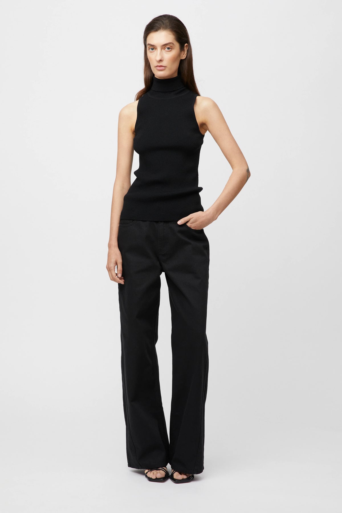 Spark Turtleneck Top - Jet Black