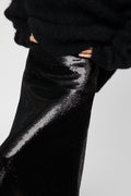 Bias Cut Sequin Skirt - Jet Black