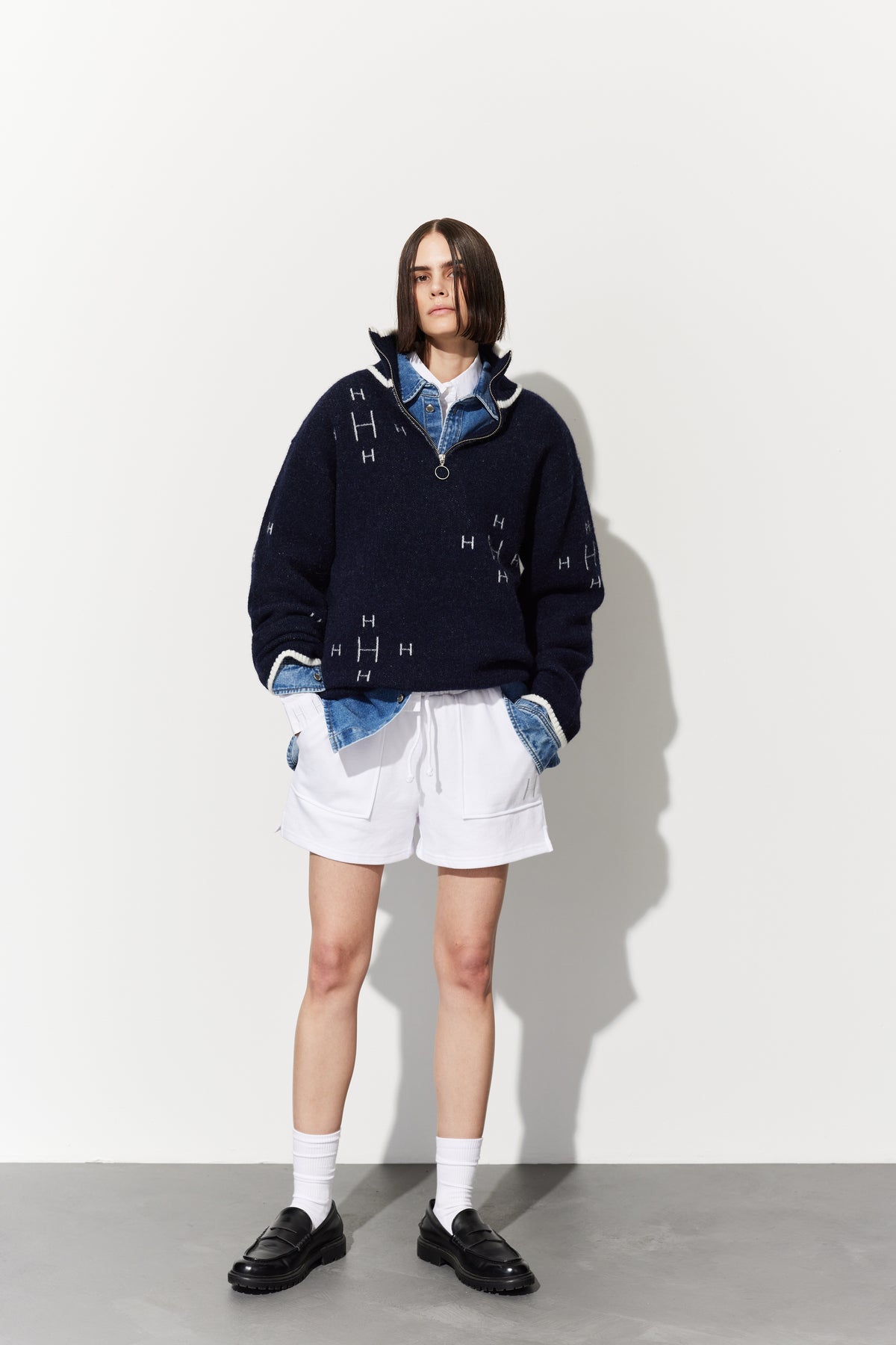 Zip Sweater - Navy