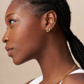 Pave & Metal Twist Ear Cuff - Gold