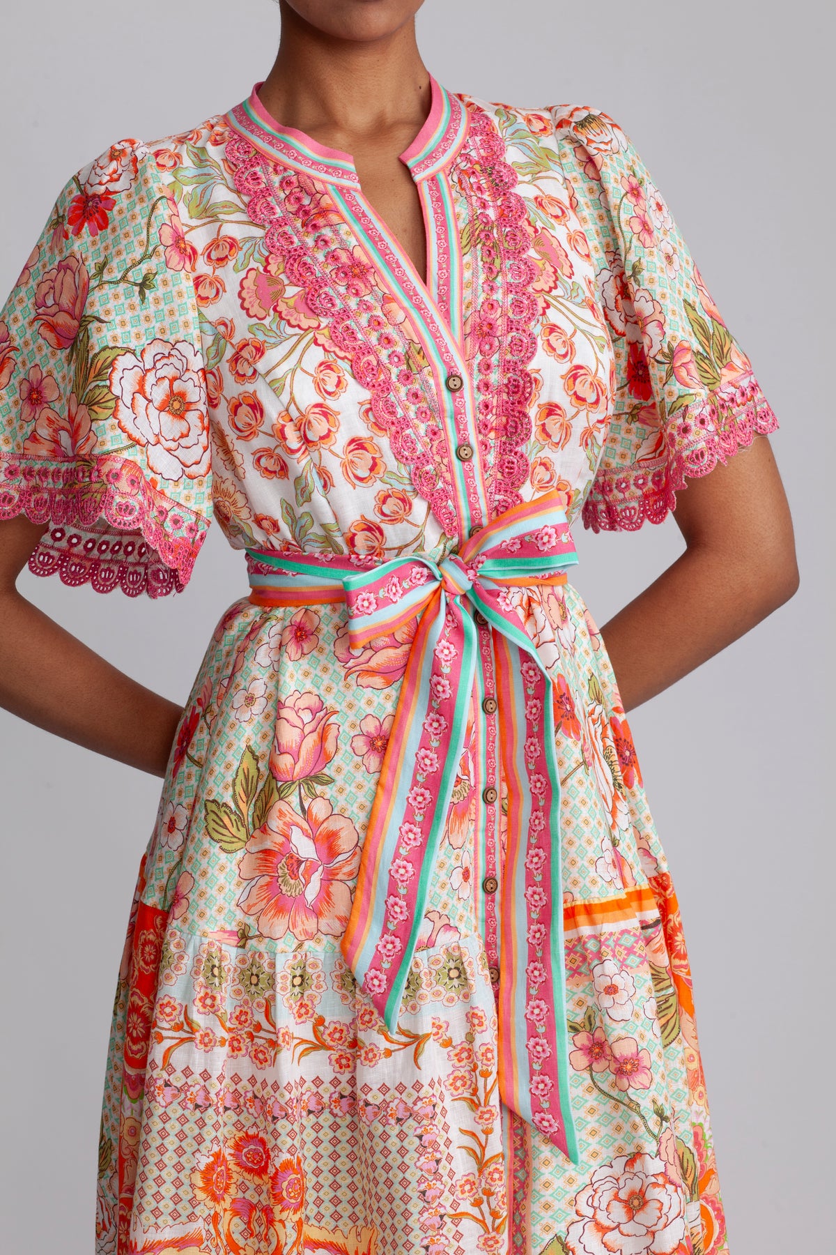 Maggie Long Linen Dress - Ivory