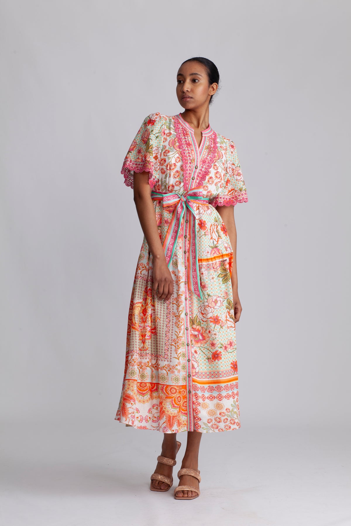 Maggie Long Linen Dress - Ivory