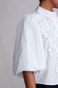 CoCC Crisp Ruffle Puff Shirt - White