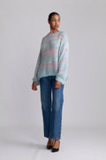Shilo L/S Knit Jumper - Blue/Pink Rainbow