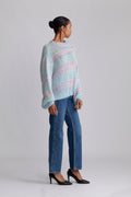 Shilo L/S Knit Jumper - Blue/Pink Rainbow