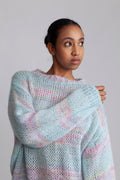Shilo L/S Knit Jumper - Blue/Pink Rainbow