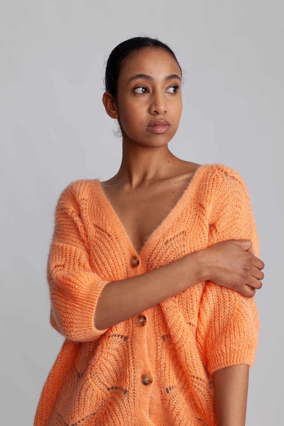 Shade Knit Cardigan - Dusty Apricot