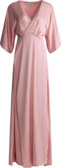 Lilly Wrap Satin Maxi Dress - Blush