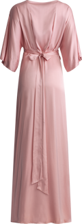 Lilly Wrap Satin Maxi Dress - Blush