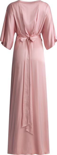 Lilly Wrap Satin Maxi Dress - Blush
