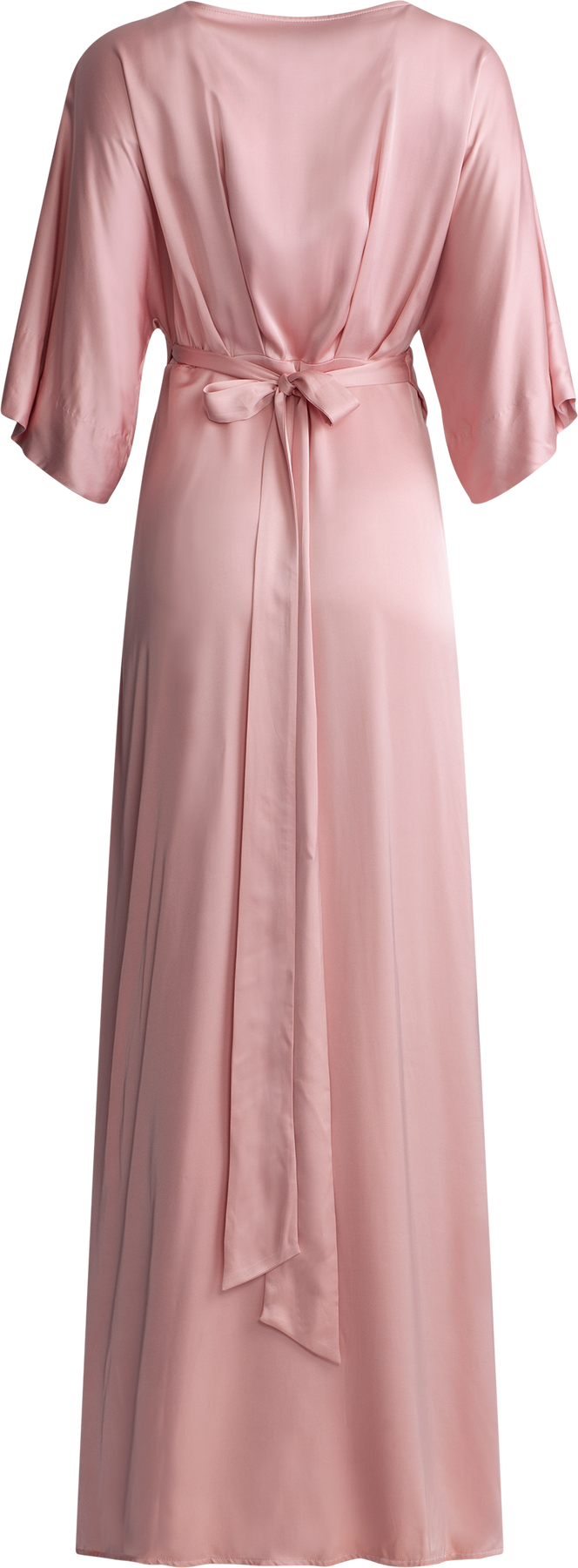 Lilly Wrap Satin Maxi Dress - Blush