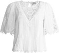 Marcella Lace S/Slv Top - White