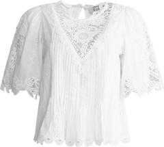Marcella Lace S/Slv Top - White