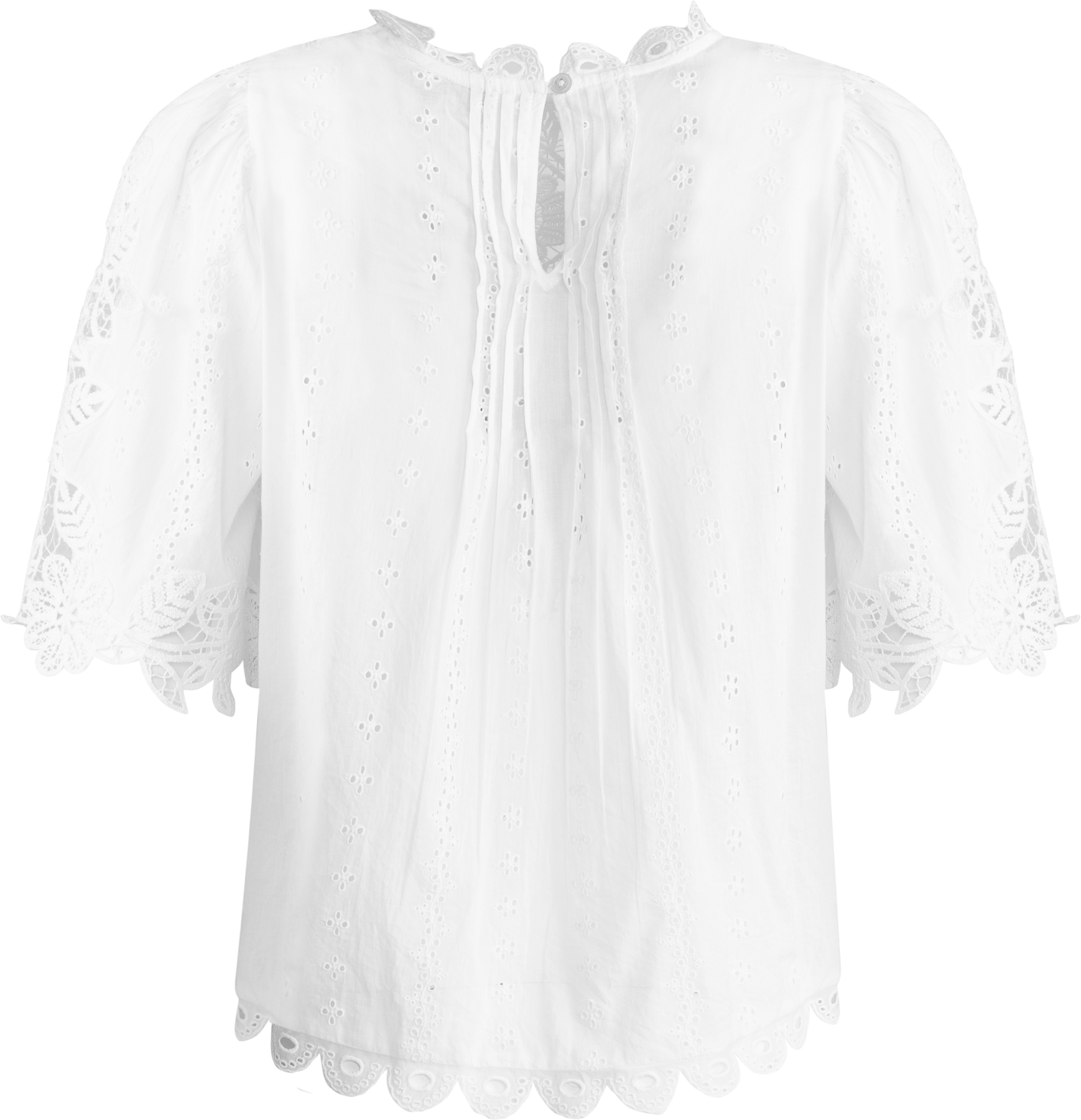 Marcella Lace S/Slv Top - White