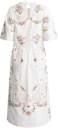 Edwina Embroidery S/Slv Dress - White