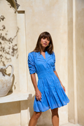 Fabienne Mini Dress - Blue Voille