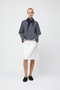 Breton Boatneck Longsleeve - Navy Cream Stripe