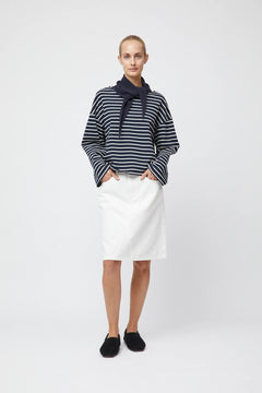 Breton Boatneck Longsleeve - Navy Cream Stripe