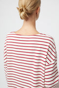 Breton Boatneck Longsleeve - Cream Winetasting Stripe