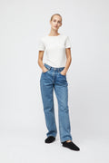 Ribbed Cap Sleeve Tee - Salt