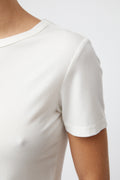 Ribbed Cap Sleeve Tee - Salt