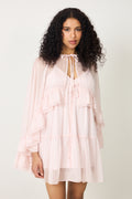 Margo Chiffon Cape Dress - Light Pink
